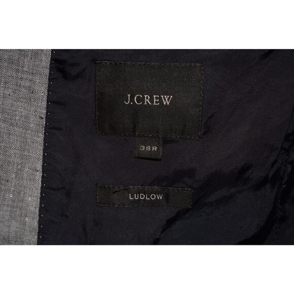 J.CREW‎ $298 Ludlow Ormezzano Linen Two Button Blazer Light Gray Men's 36R - Picture 3 of 5